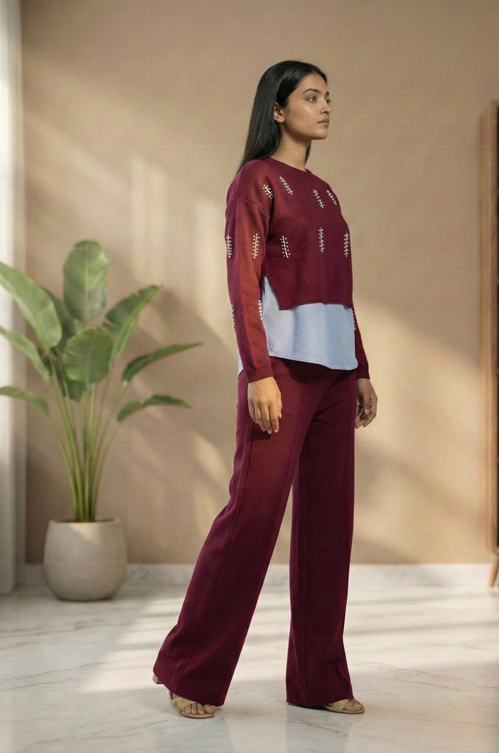 Women's Premium Embellished Layered Co-Ord Set