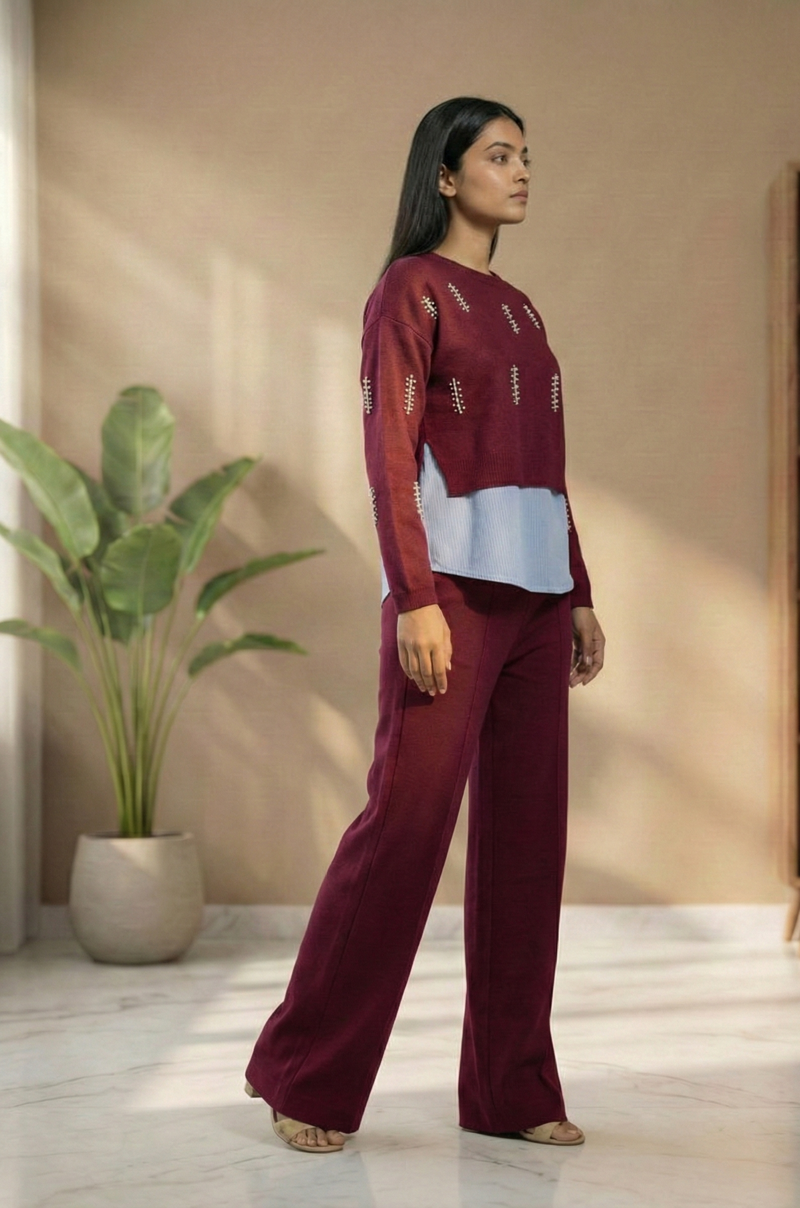 Women's Premium Embellished Layered Co-Ord Set